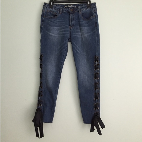 side ribbon jeans